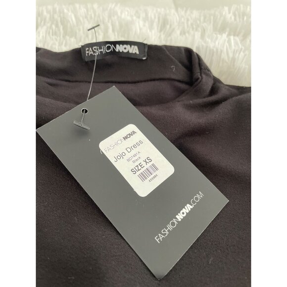 FashionNova Joji Dress Black Slim Fit Knee-Length Bodycon XS - Picture 5 of 7